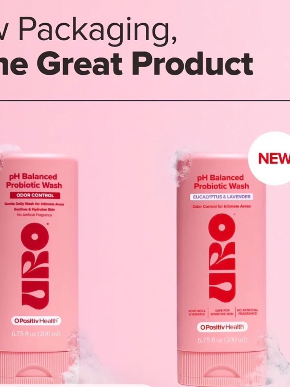 2 pack Pink pH Balanced Probiotic Wash - Gentle Odor Control